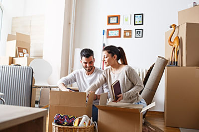 Couple in new home