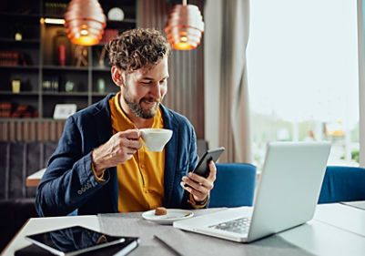 Man using computer