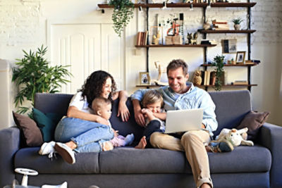 Family using computer