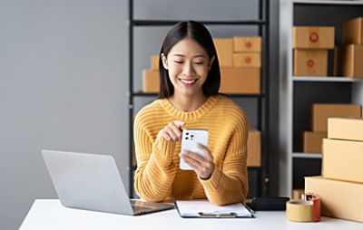 Woman using phone