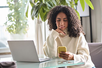 Woman using phone