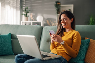 Woman using phone
