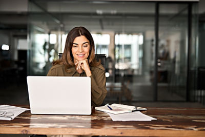 Woman using computer