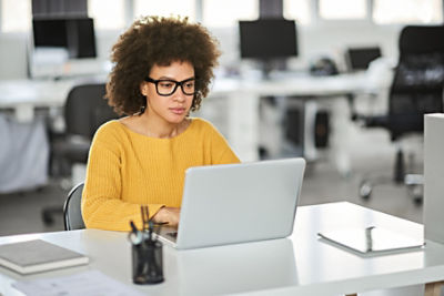 Woman using computer