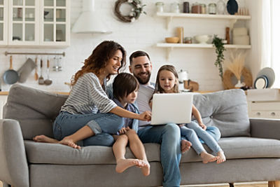 Family using computer