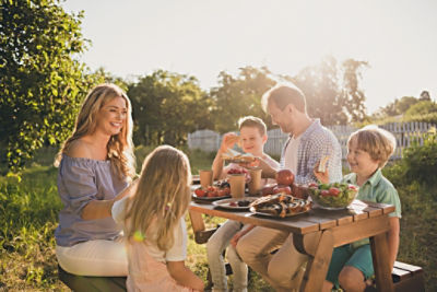 Family enjoying a picnic