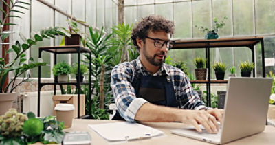 Man using computer