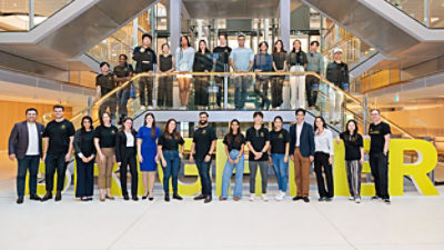Students from UTS, Harvard University, UNSW at CommBank's Climate Action Hackathon at Commonwealth Bank Place, Sydney. Photo courtesy of Dr. Andreas Ludwig, CommBank BeSci team