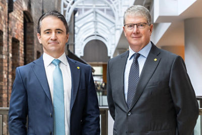 Commonwealth Bank CEO Matt Comyn and Chair Paul O'Malley at the 2026 AGM in Sydney.