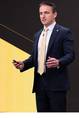 Commonwealth Bank CEO Matt Comyn at the bank’s full year 2026 results briefing in Sydney on 12 August 2026. Credit: CBA / Nic Long