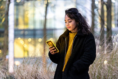 Woman using smartphone