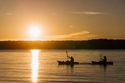 Canada kayaking at sunset