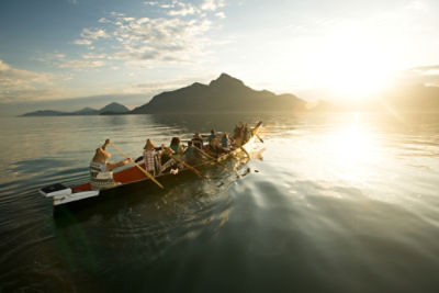 Vancouver rowing through lake