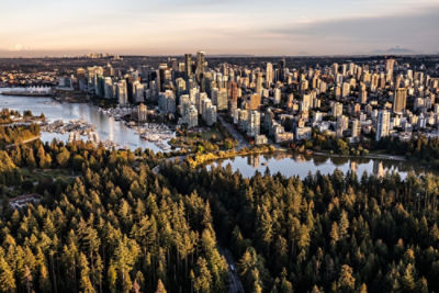 Vancouver city birdseye view