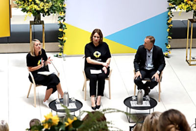 Angela MacMillan, Caroline Ghatt and Angus Sullivan in conversation at the Enable event
