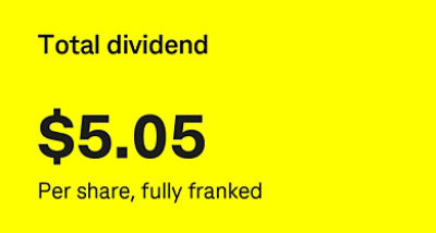 Total dividend $5.05 Per share, fully franked