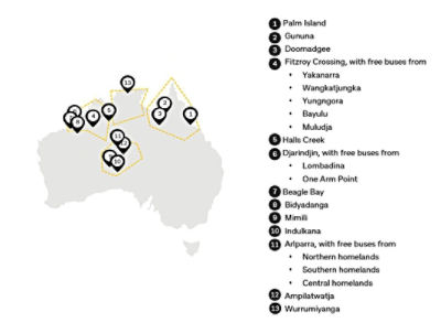 Map showing communities covered in 2024