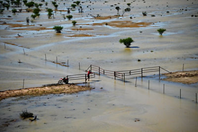 Ourdel Station flooded in March 2025