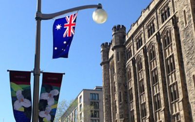 An Australian flag flies in the Candian capital of Ottawa, Ontario. Picture: AAPImage/Paul Osborne