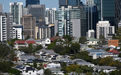 Inner-city housing in the suburbs of Paddington, Spring Hill and the central business district (CBD) of Brisbane are seen in Brisbane. Credit: AAP Image/Darren England
