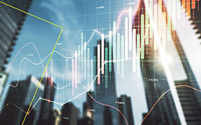Interface showing data visualisations and metrics used by asset managers to evaluate investment and trading opportunities