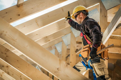 Builder working on home