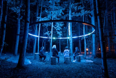 people sitting in canada woods