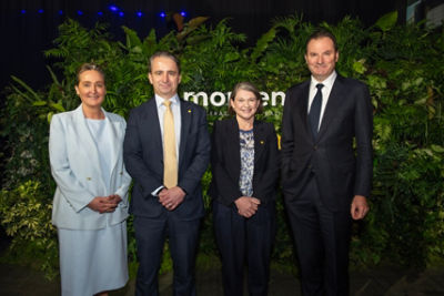 From left to right: Qantas CEO Vanessa Hudson, CommBank CEO Matt Comyn, CBA IB&M Group Executive Sinead Taylor, and Origin Energy CEO Frank Calabria