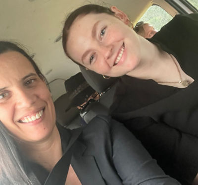 Cheries Macintosh and Samantha Insch on the way to Ingham