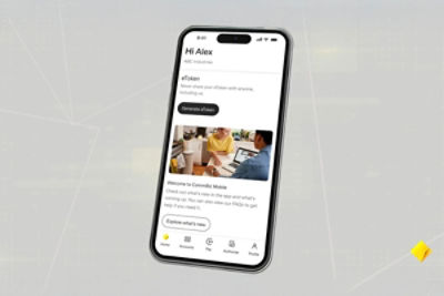 Mock-up of CommBiz mobile