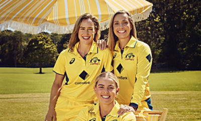 Photo of Australian cricketers Ellyse Perry, Ash Gardner and Phoebe Litchfield. 