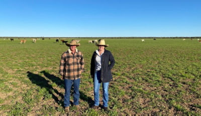 James "Dude" Kidd and Agribusiness Relationship Excecutive Camilla Glasser, Ourdel Station, June 2025