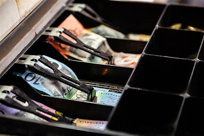 Cash register with australian currency