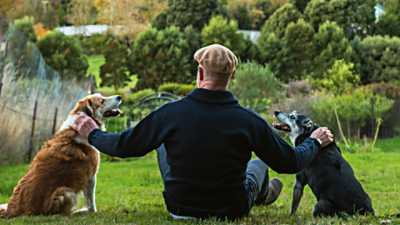 James Phelps with his dogs