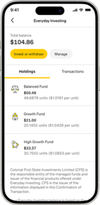 Image of Everyday Investing in the CommBank App
