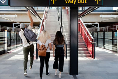 Youths at tain station