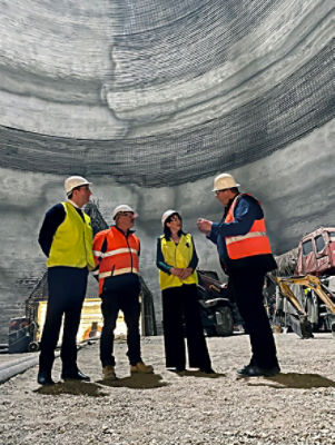 CBA Relationship Executive Shaun Bradford; Hallett Group Site Manager for Port Adelaide, Peter Heading; CBA Managing Director, Commercial Banking South Australia, Kylie Allen; Hallett Group Chief Executive Officer, Kane Salisbury