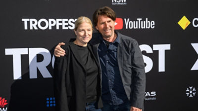 Bruna Papandrea and John Polson at Tropfest 2025. Picture: AAP