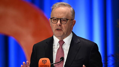 PM Anthony Albanese speaking in Sydney