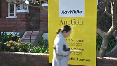 Auction sign in Australia. Image: AAP