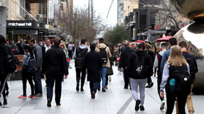 Pedestrians in Adelaide's Rundle Mall. Picture: AAP