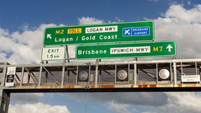 street signs in the sun to South East Queensland locations