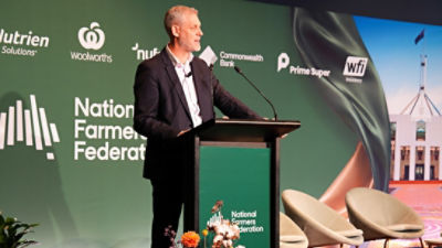 Commonwealth Bank Chief Economist Luke Yeaman addresses the 2026 National Farmers Federation Leaders Summit.