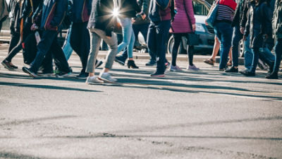 Pedestrians in the Melbourne CBD.