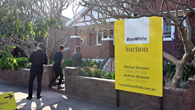 An auction sign at a property. Photo: AAP
