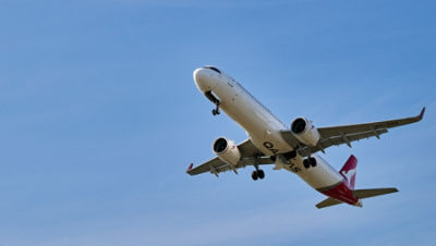 Qantas Airbus A321XLR aircraft taking off