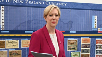 Governor of the Reserve Bank of New Zealand Anna Breman in Wellington, New Zealand, on Wednesday, February 18, 2026. Anna Breman has kept rates on hold in her first review of monetary policy as the Reserve Bank of New Zealand governor. (AAP Image/Ben McKay) 