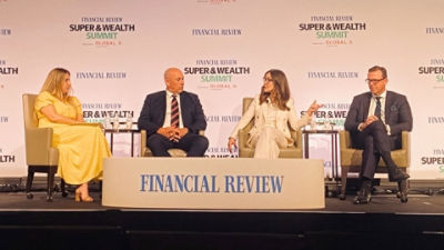 CommBank's Susie Grehl, Executive General Manager Wealth & Private, joined James Dunlop (ANZ Private) and Justin Crawford (Macquarie Private Bank) on a panel hosted by the AFR's Rebecca Pike at the Financial Review Super & Wealth Summit.