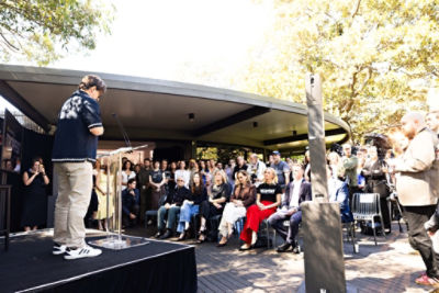Tropfest founder John Polson at the 2027 launch hosted at The Domain, Sydney. 