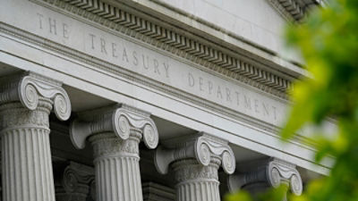 The US Treasury Building in Washington. AP Photo/Patrick Semansky